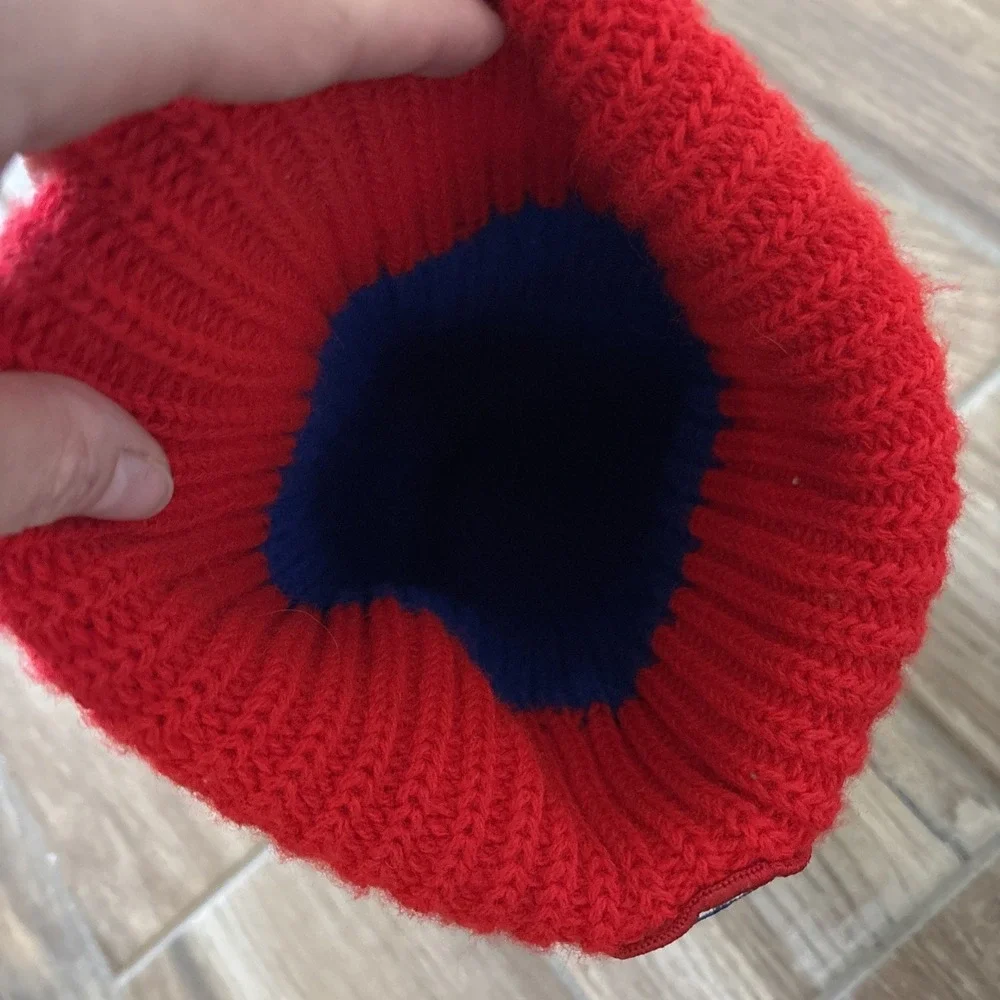 Vintage‎ New York Rangers Hockey Ski Hat Red/blue Pom
